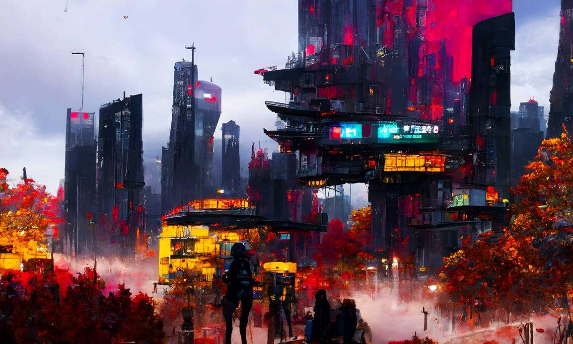 Cyberpunk puzzle online from photo