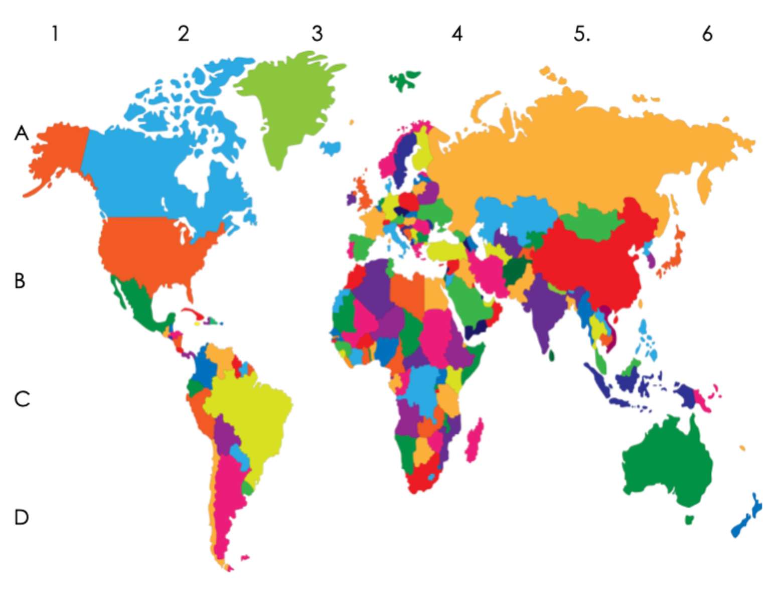 Kaart van de wereldpuzzel online puzzel