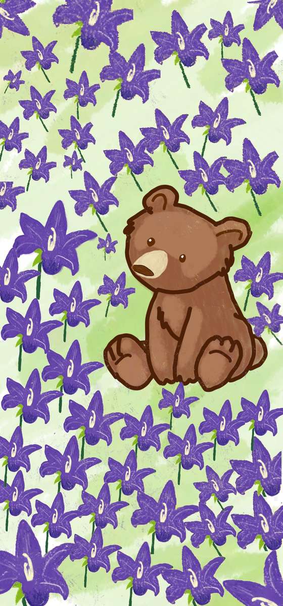 flowered bear puzzle online from photo