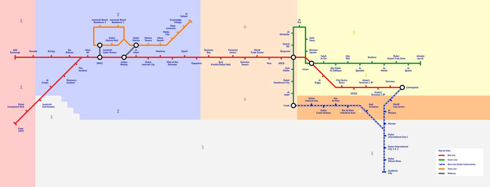 Neugestaltung der Dubai Metro-Karte Online-Puzzle