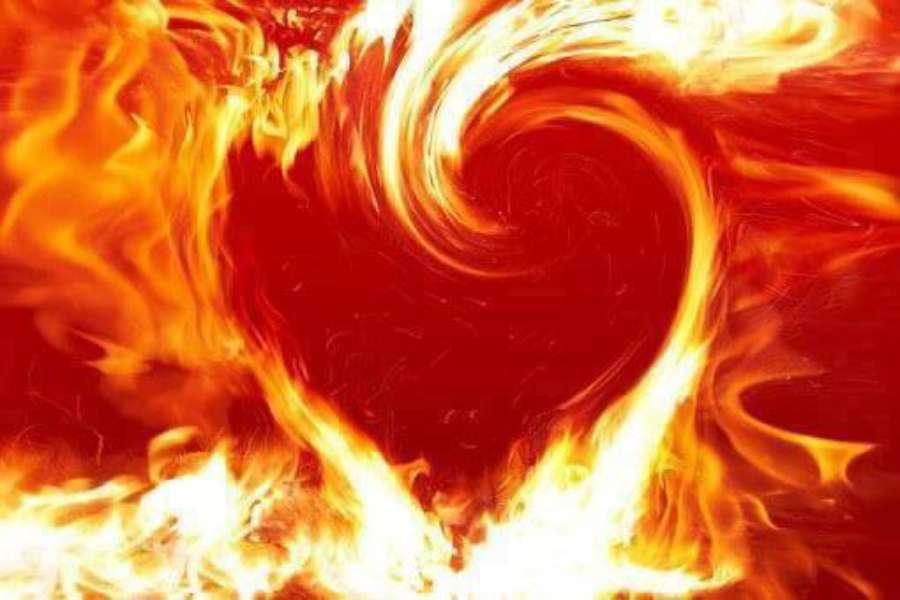 Eldens hjärta pussel online från foto