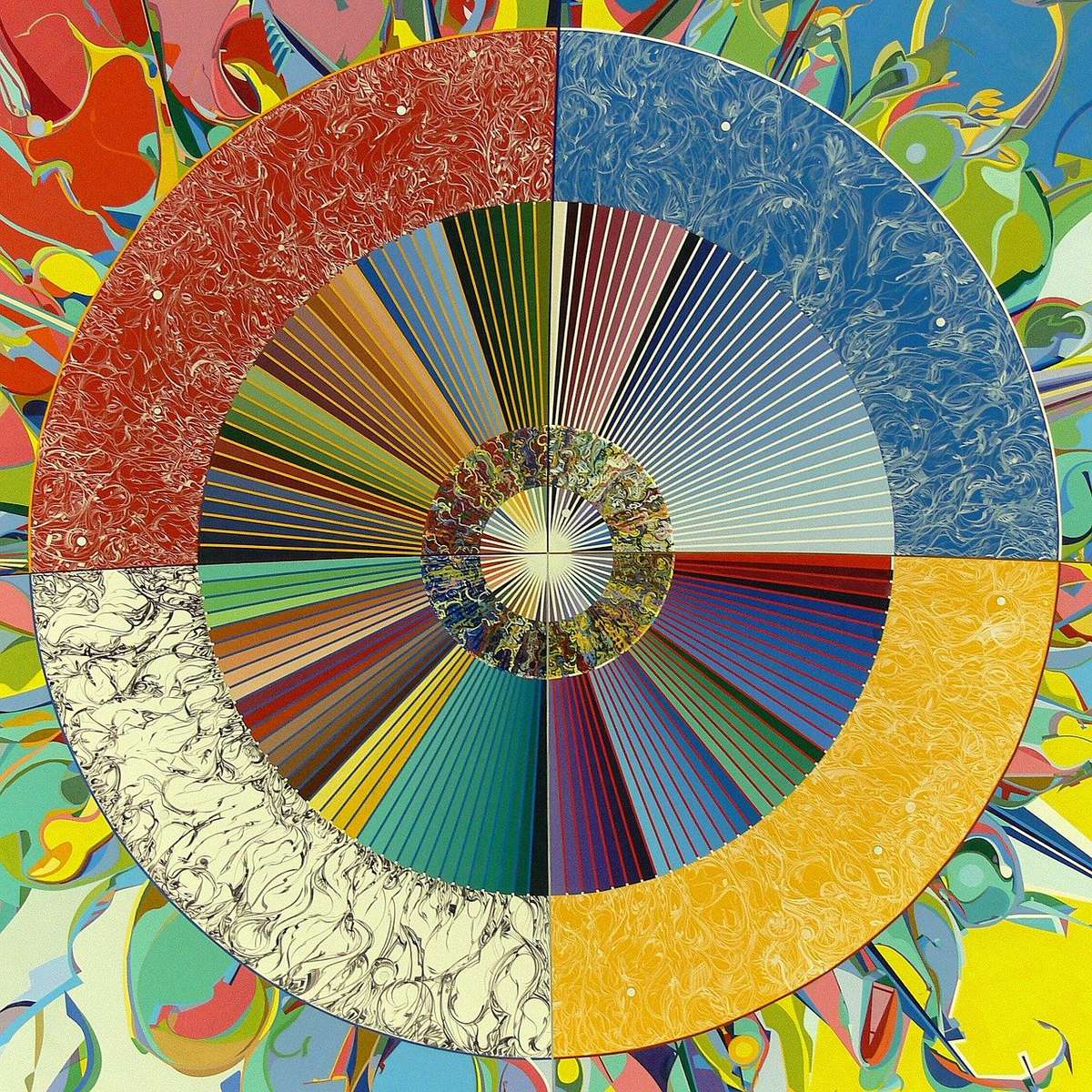 Abstrakt cirkel pussel online från foto
