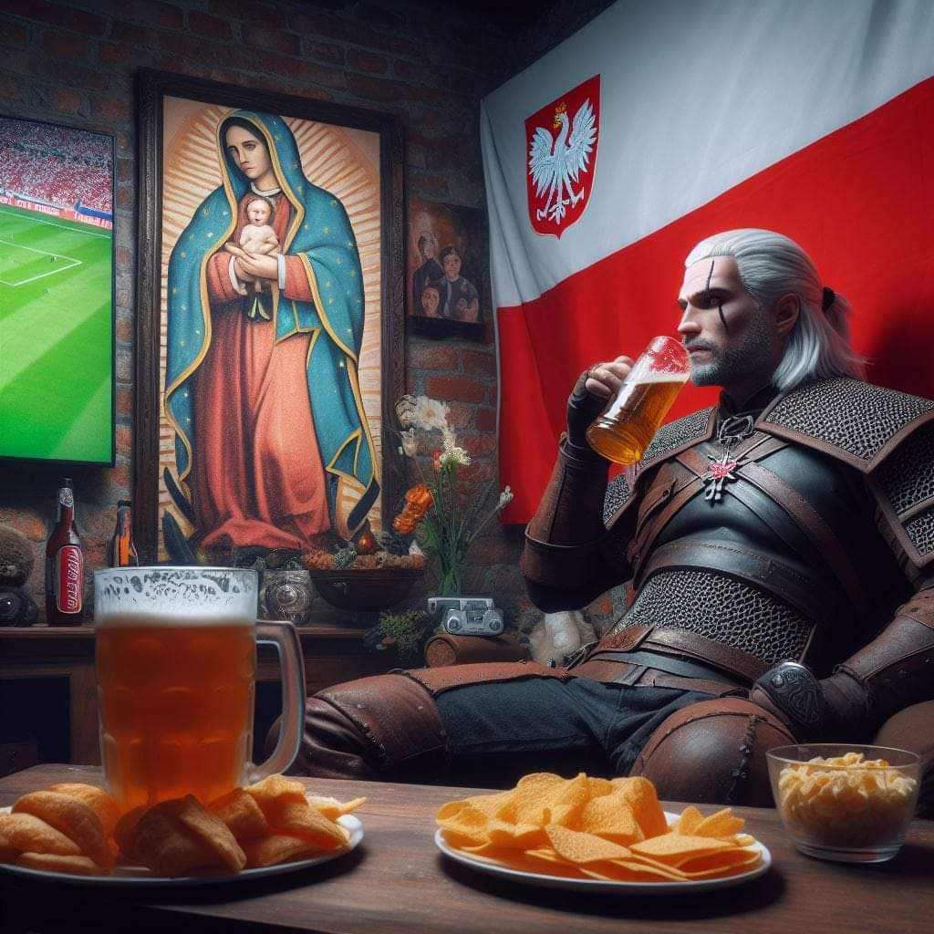 Geralt of Rivia chilling puzzle online from photo