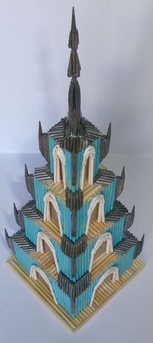 небоскреб, сделанный из палок и палок онлайн-пазл