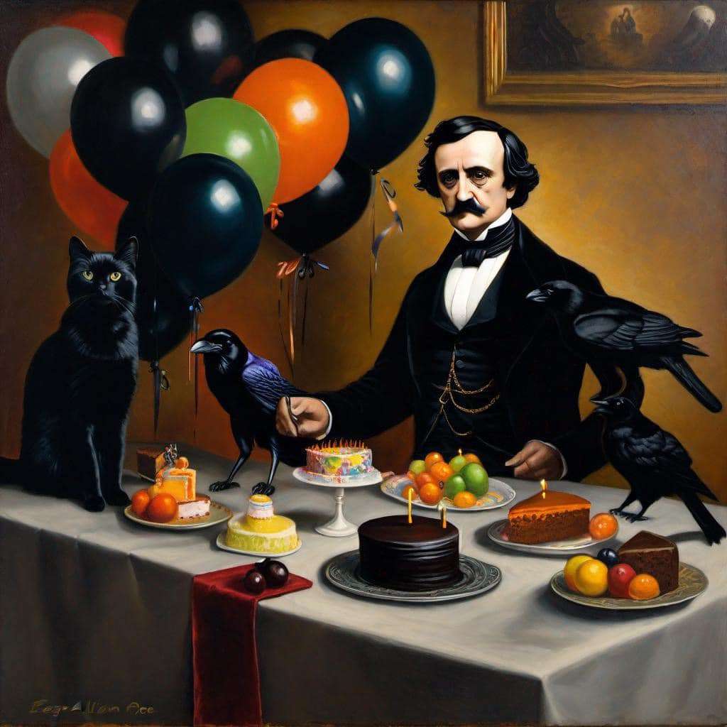 Feliz aniversário, Edgar Allan Poe puzzle online a partir de fotografia