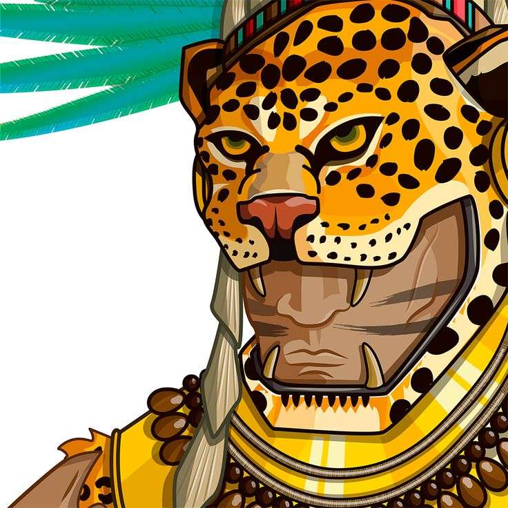 アステカの戦士セイクリッド・ジャガー 写真からオンラインパズル