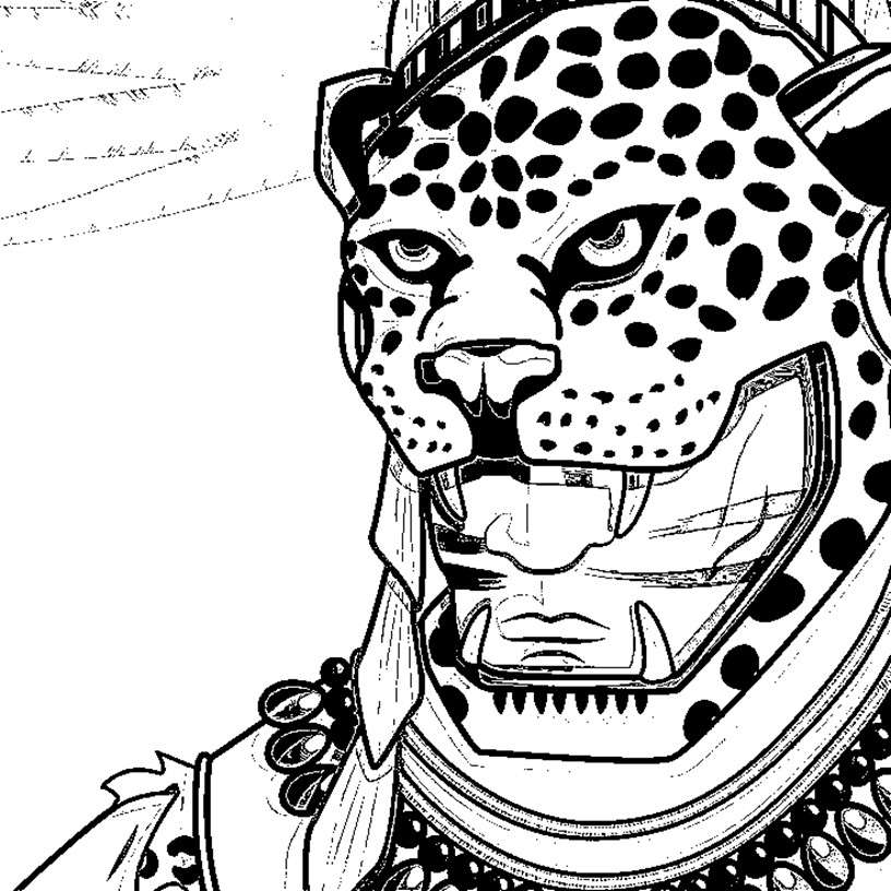 アステカ戦士ジャガー カラーリング オンラインパズル