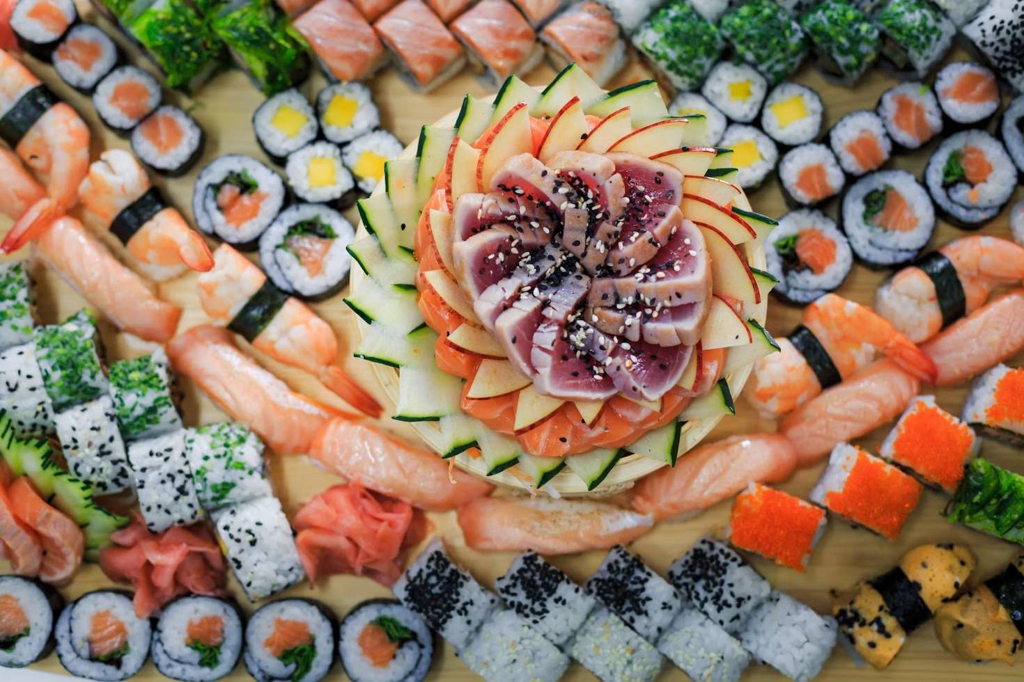 Barra de banquetes de sushi puzzle online a partir de foto