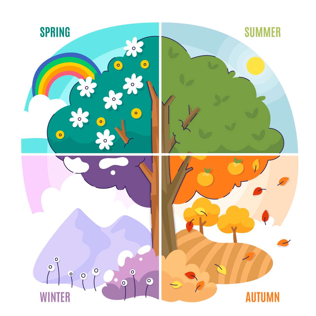 Seasons of the year puzzle online from photo
