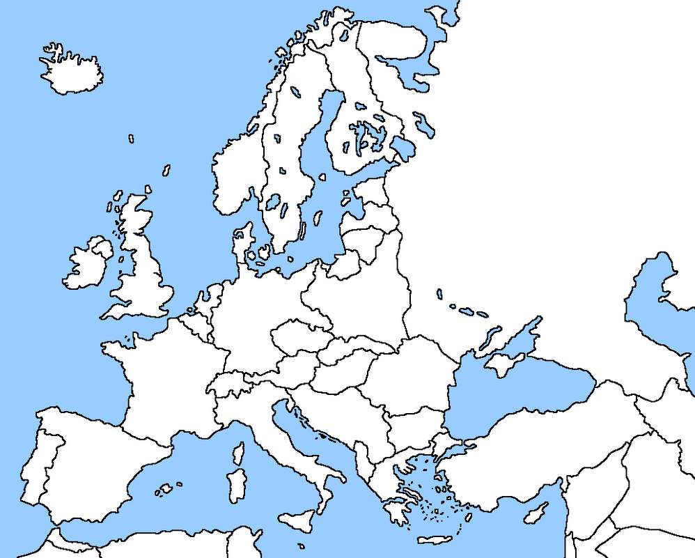 Mapa Evropy z 2. světové války puzzle online z fotografie