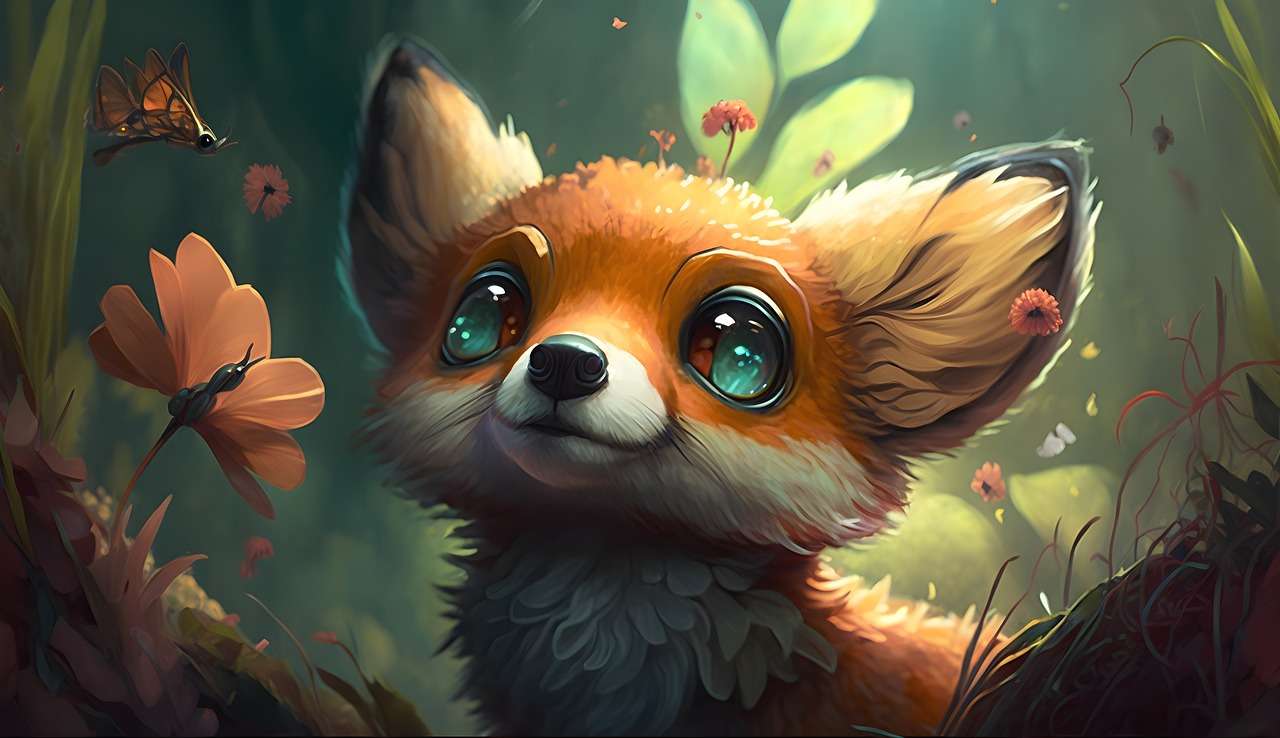 Fox in the forest puzzle online from photo
