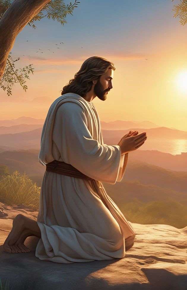 Ο Ιησούς προσεύχεται online παζλ