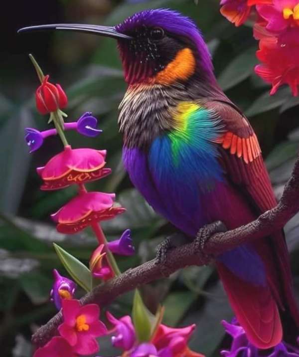 Colorful Bird puzzle online from photo