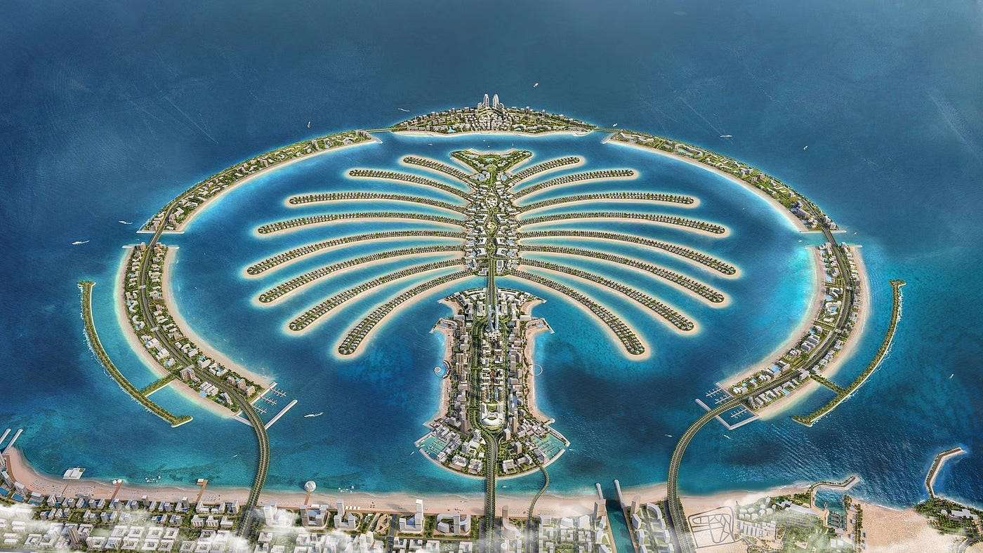 Palm jumeira puzzle online from photo