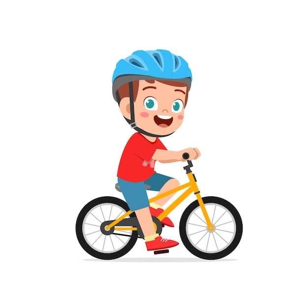 A boy is cycling at the park puzzle online from photo