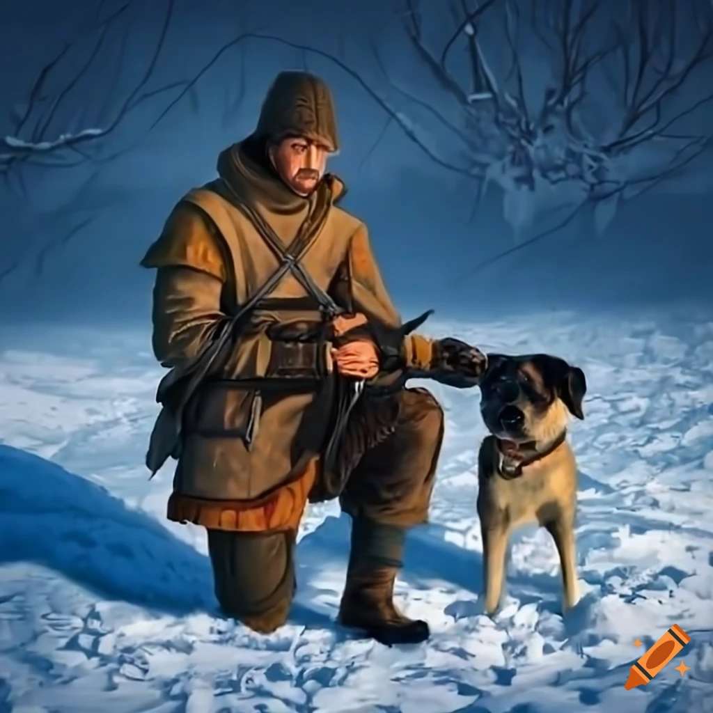 Ловецът и кучето му онлайн пъзел