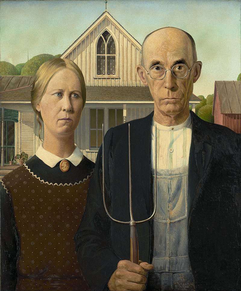 American Gothic puzzle online from photo