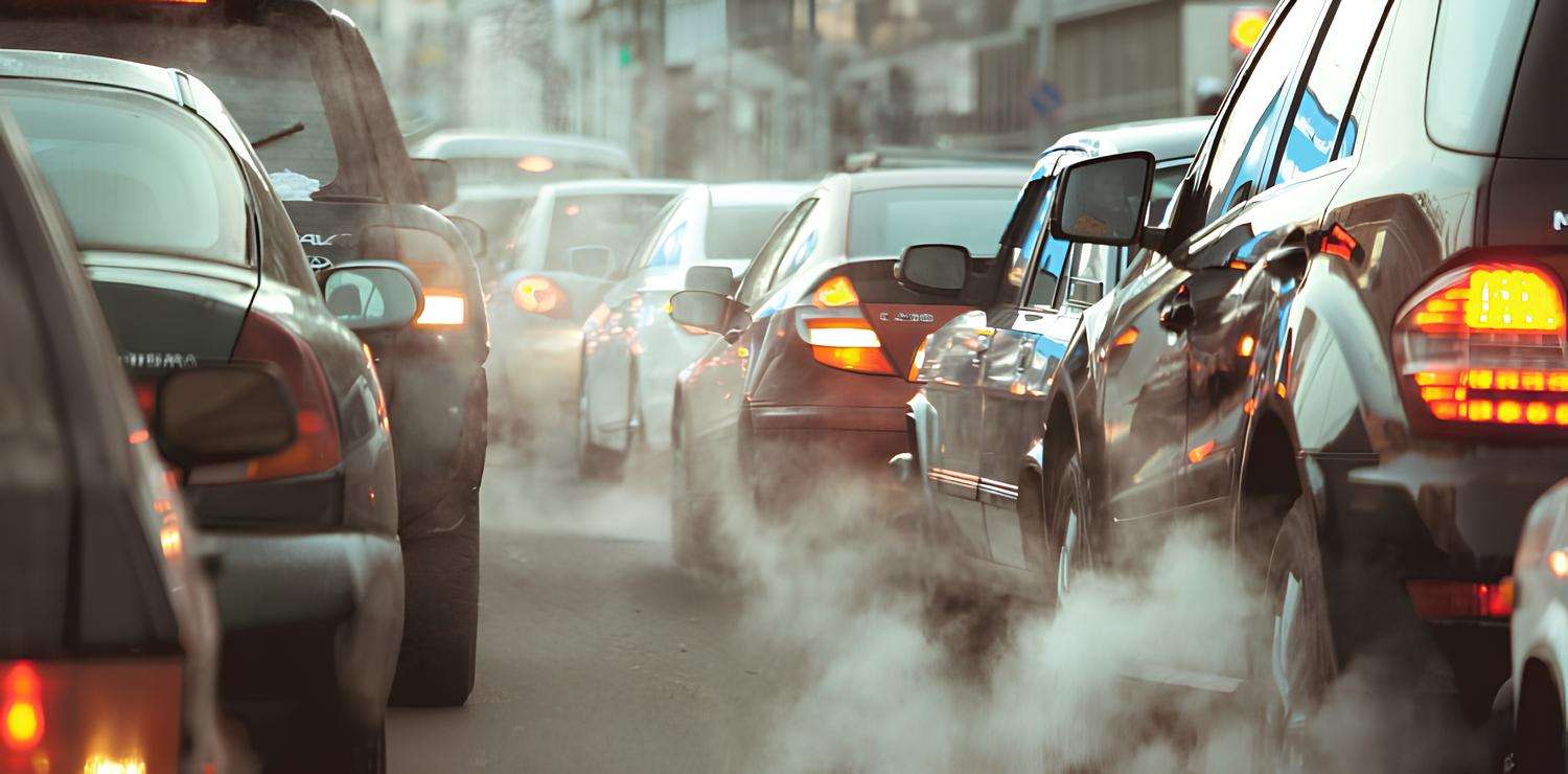 Pencemaran udara berupa asap kendaraan puzzle online from photo