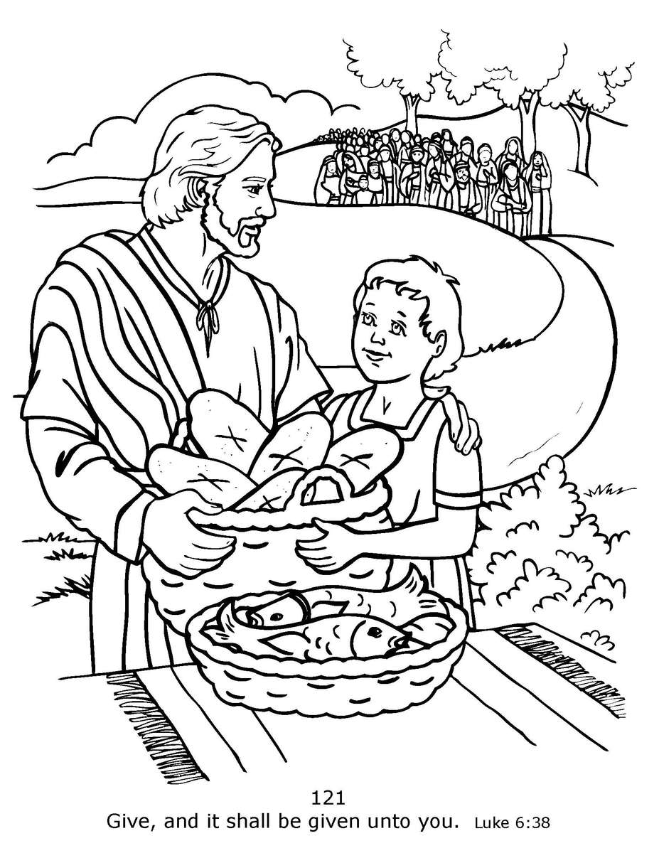 Jésus nourrit les cinq mille puzzle en ligne à partir d'une photo