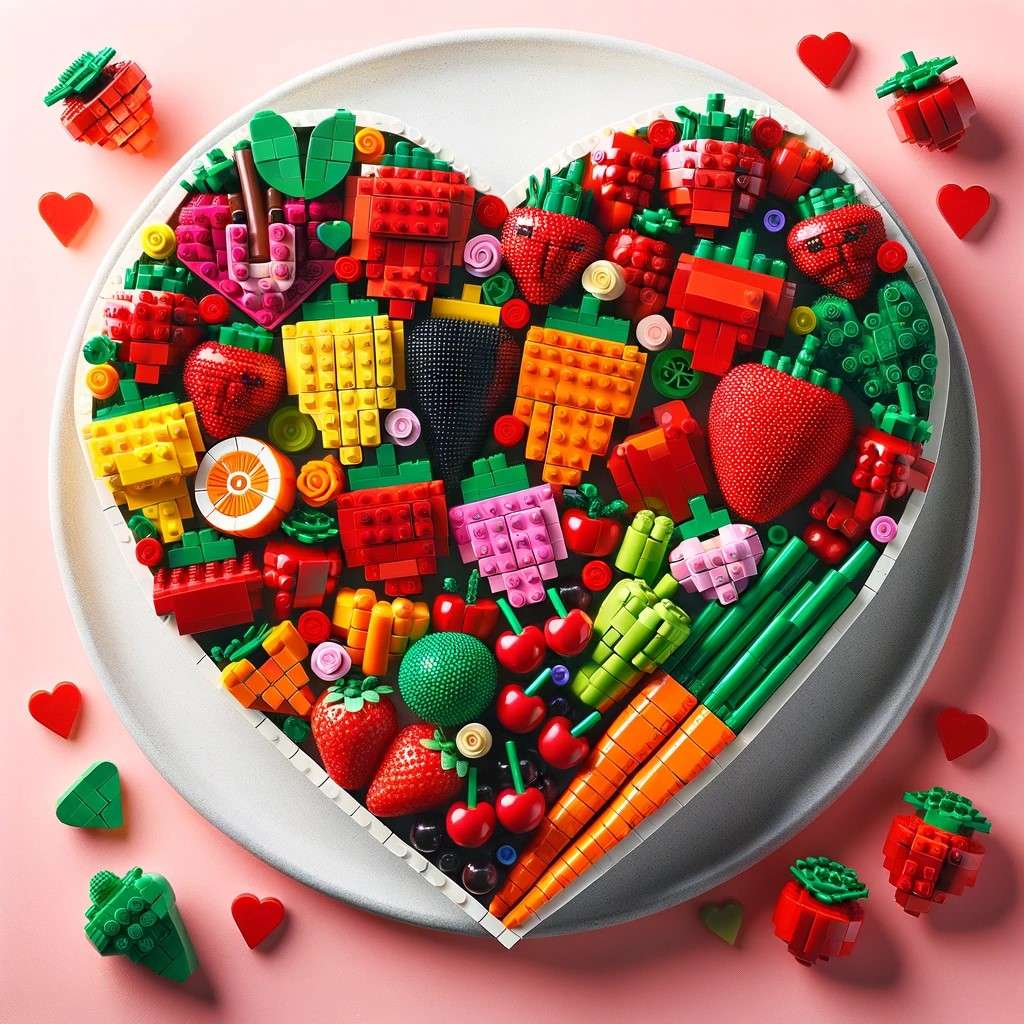 heart and lego puzzle online from photo