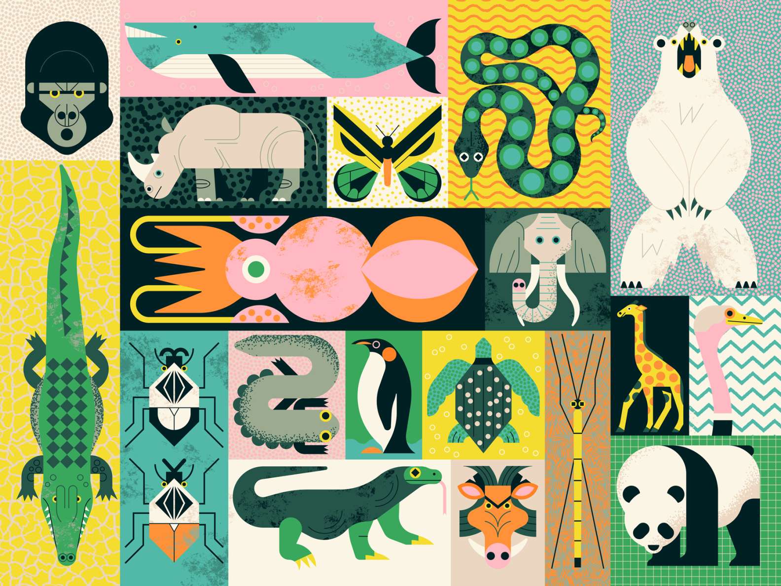 Giganti animali puzzle online