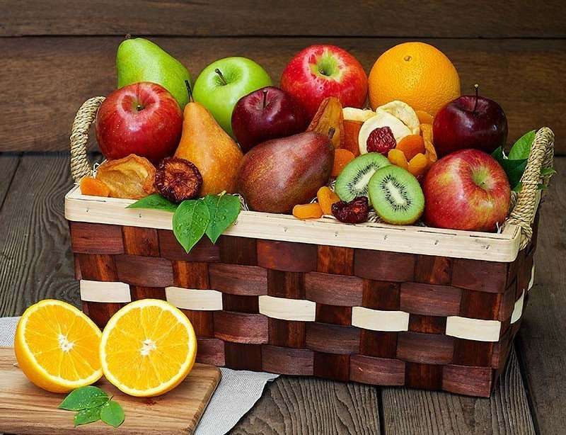 Кошница за плодове онлайн пъзел от снимка