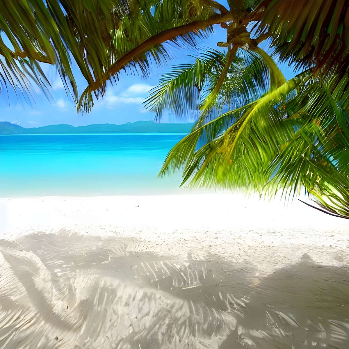Tropisch strand puzzel online van foto