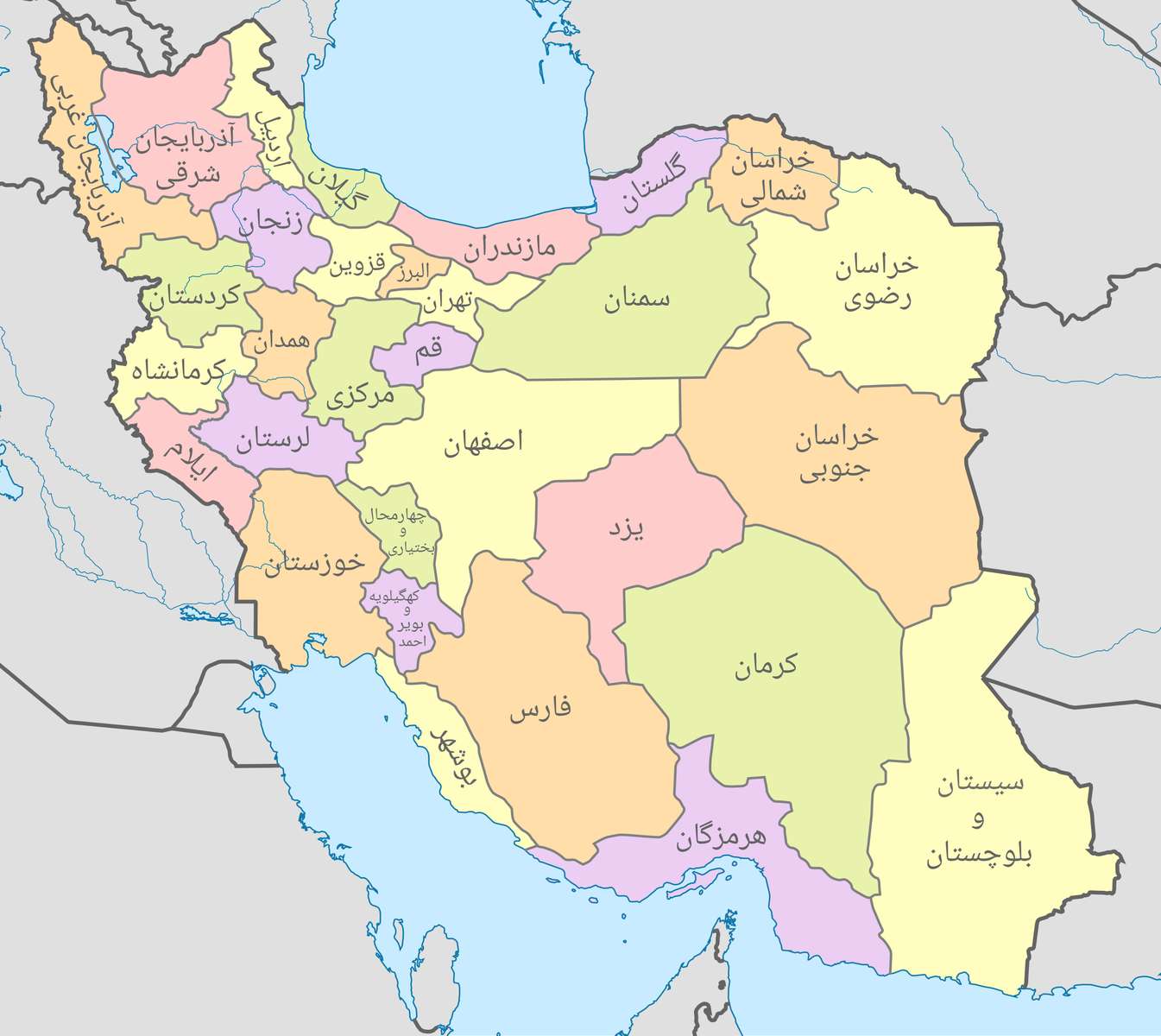 イランの地図 オンラインパズル