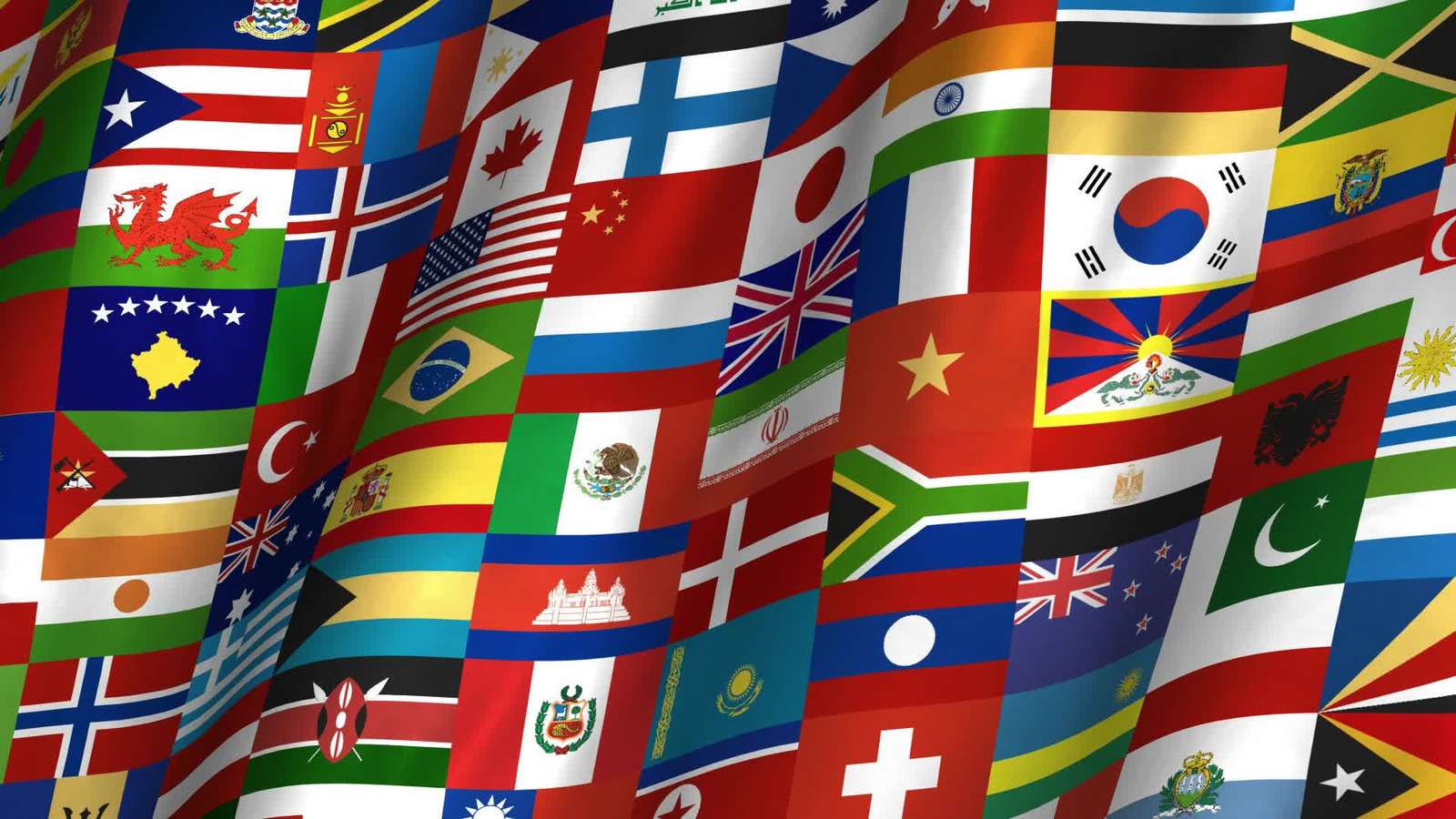 Steaguri ale lumii puzzle online din fotografie