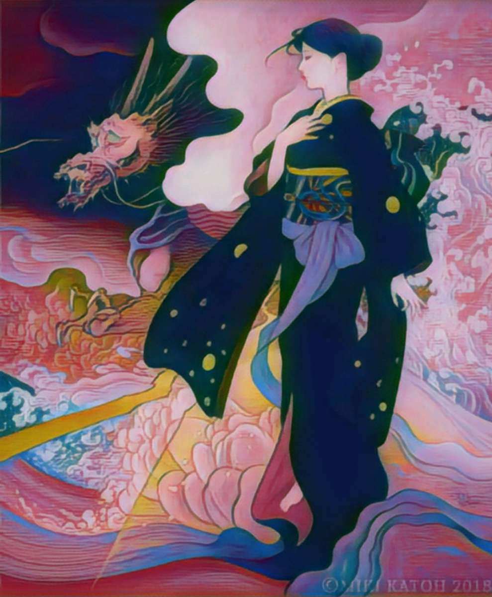 Déco Geisha en Kimono puzzle en ligne à partir d'une photo