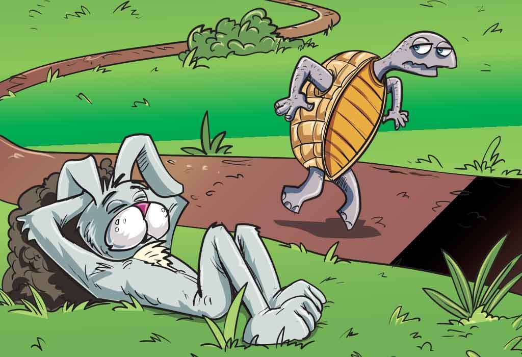 кролик и черепаха пазл онлайн из фото