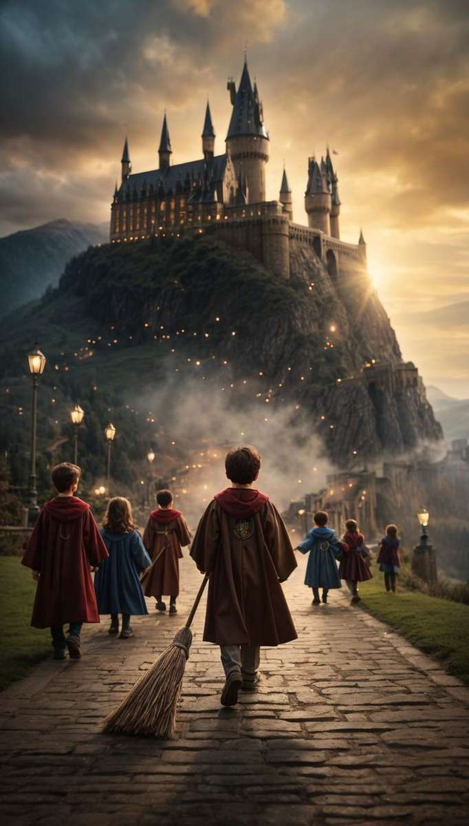 Hogwarts slott pussel online från foto