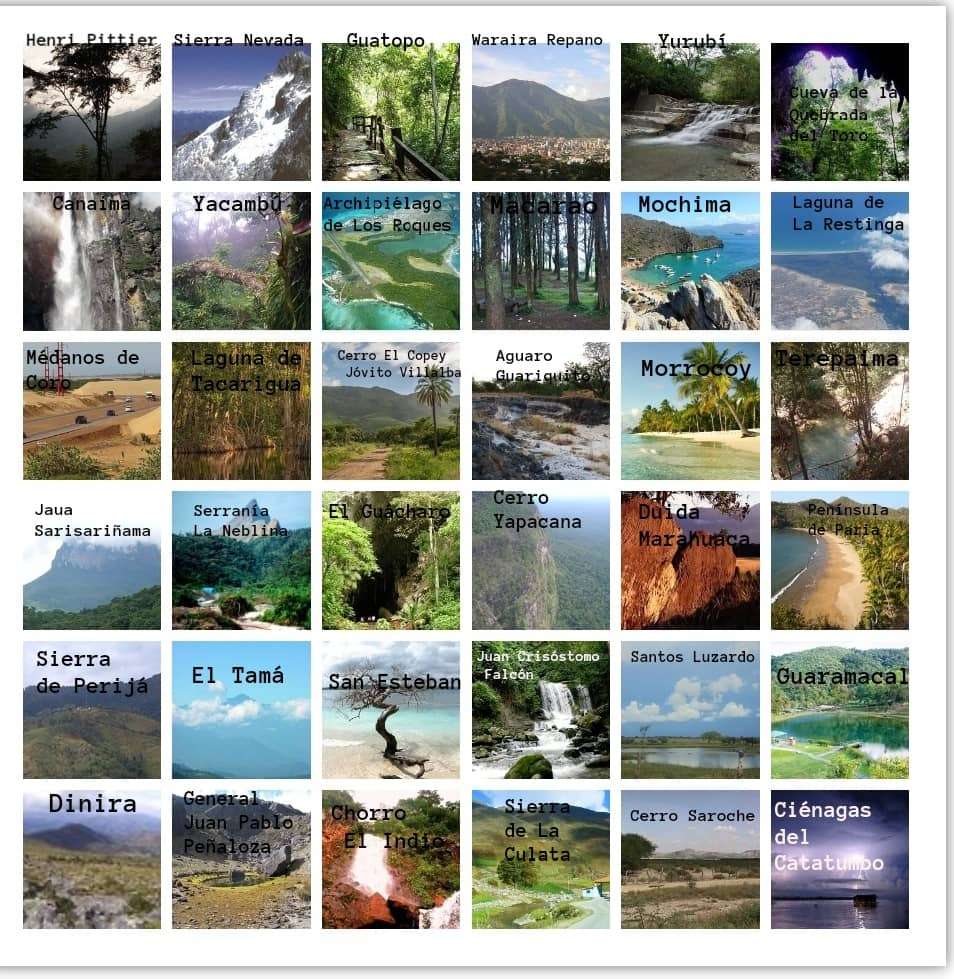 Národní parky online puzzle