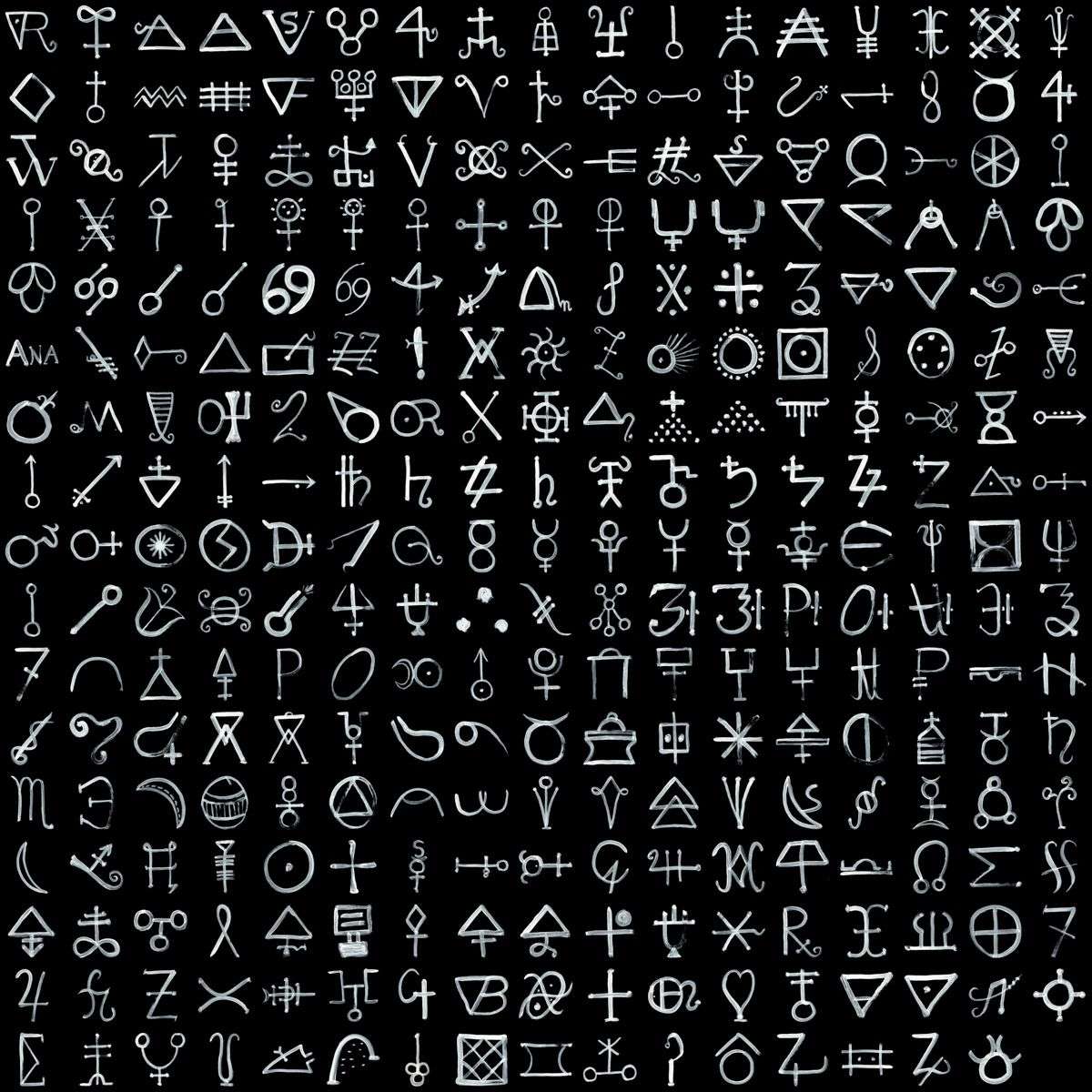Alchemie symbolen puzzel online van foto