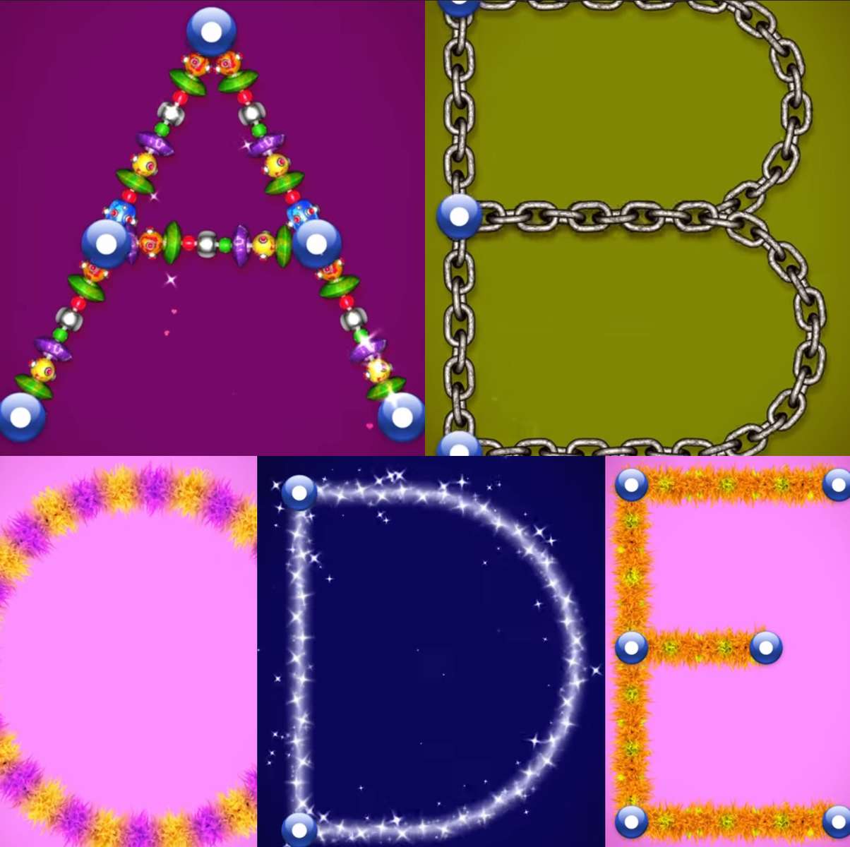 Alphabet A bis E Online-Puzzle