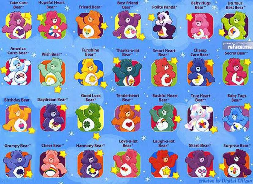 Care Bears puzzle online from photo