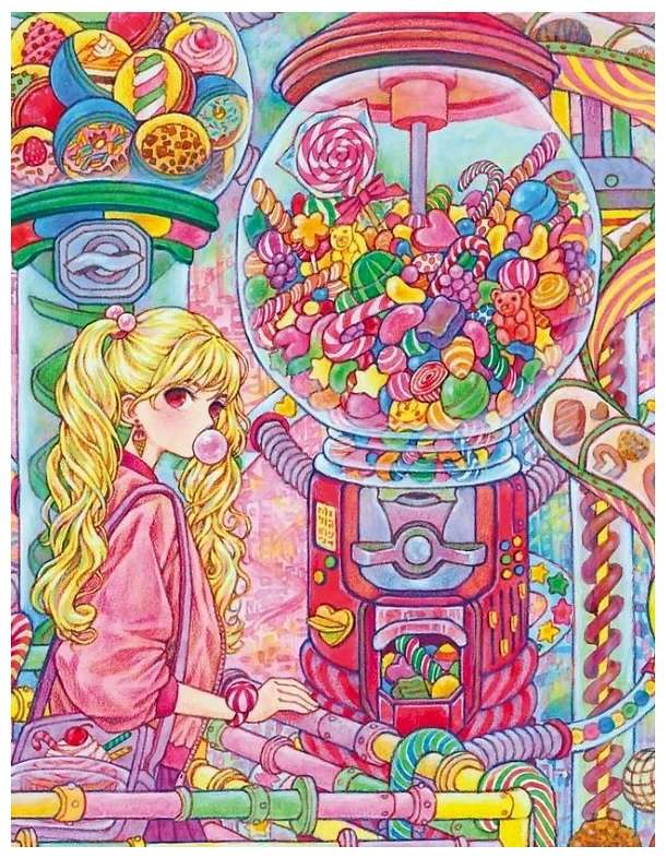 Žvýkačková dívka v Candy Factory online puzzle
