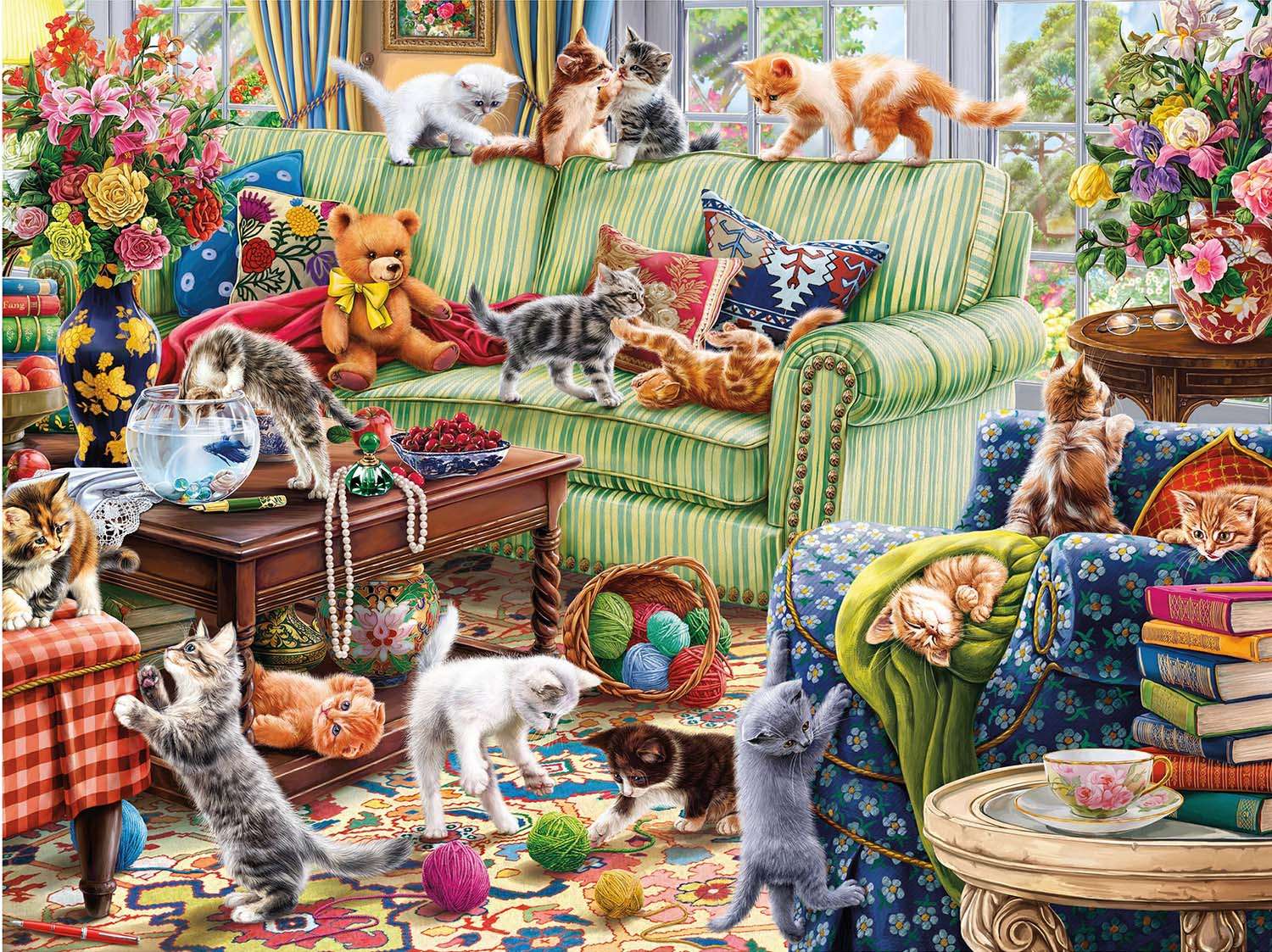 Caos de gatitos puzzle online a partir de foto