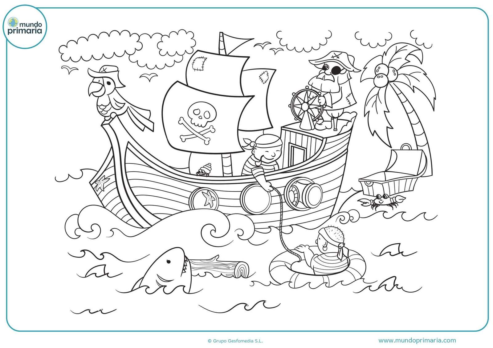 пірат і корабель скласти пазл онлайн з фото