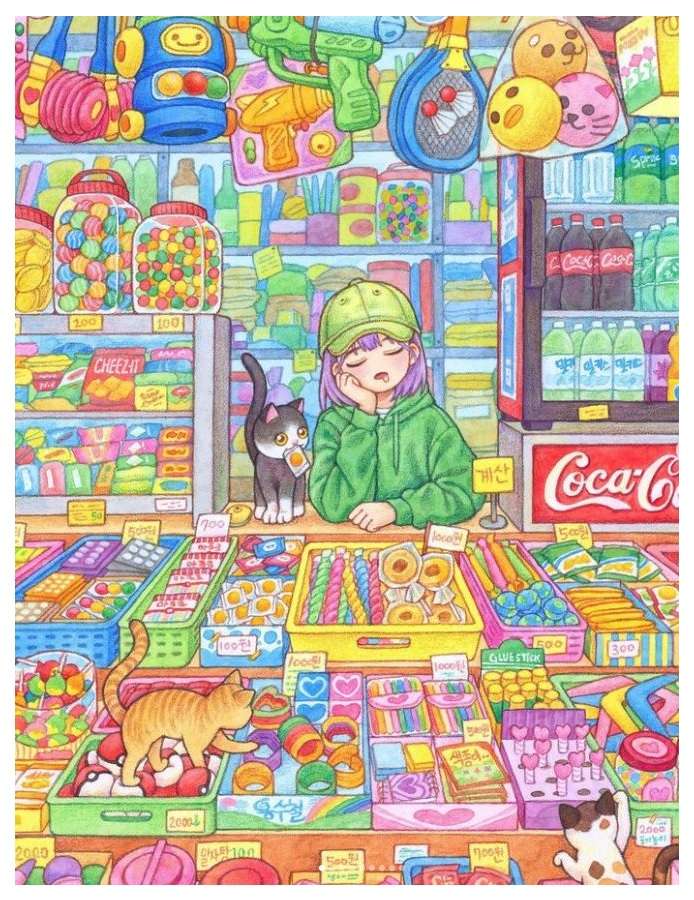 Colorful Part-Time Job puzzle online from photo
