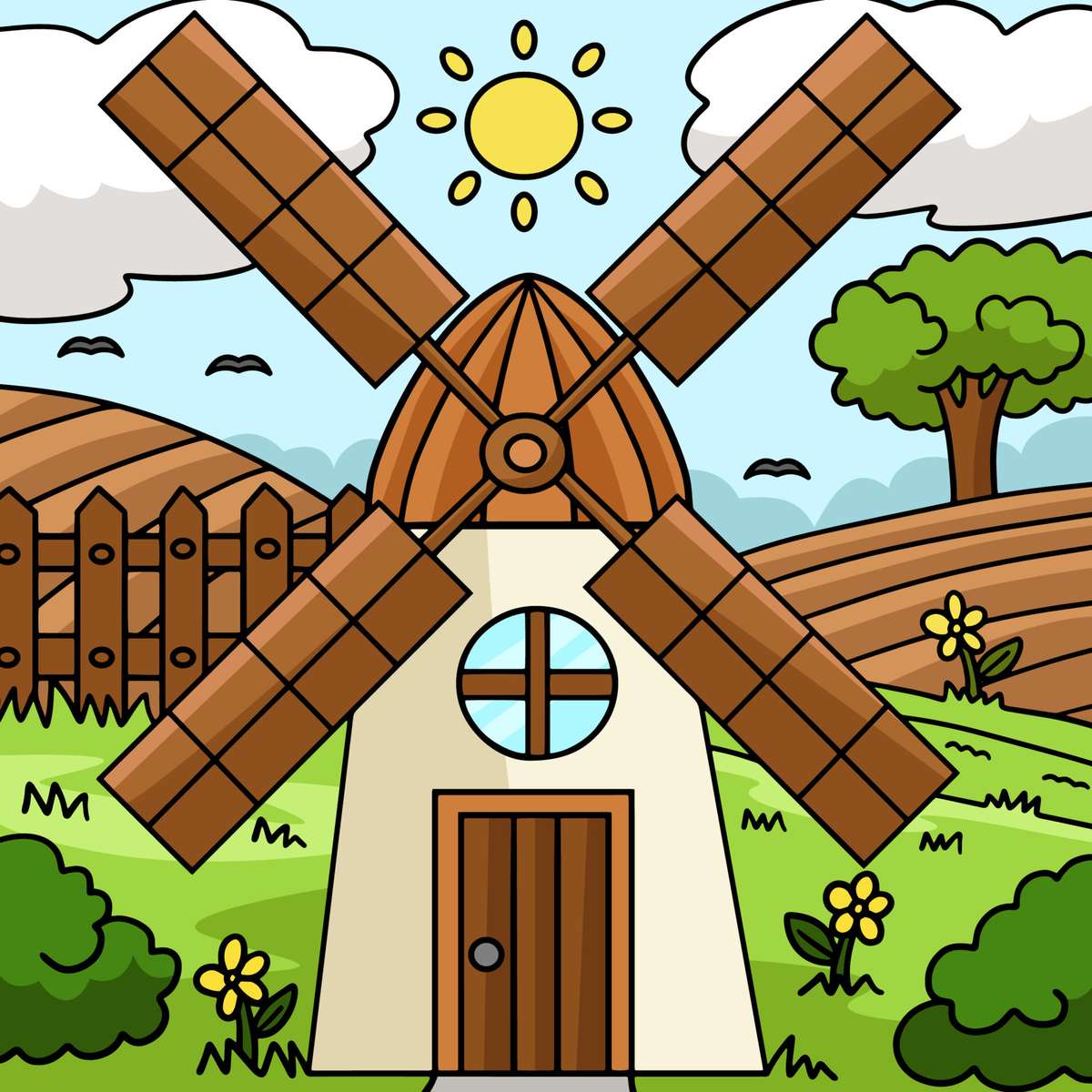 Windmill puzzle online from photo