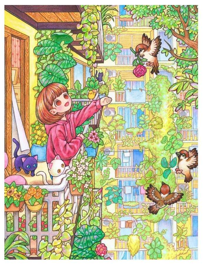 Cute Spring Apartments puzzle online from photo