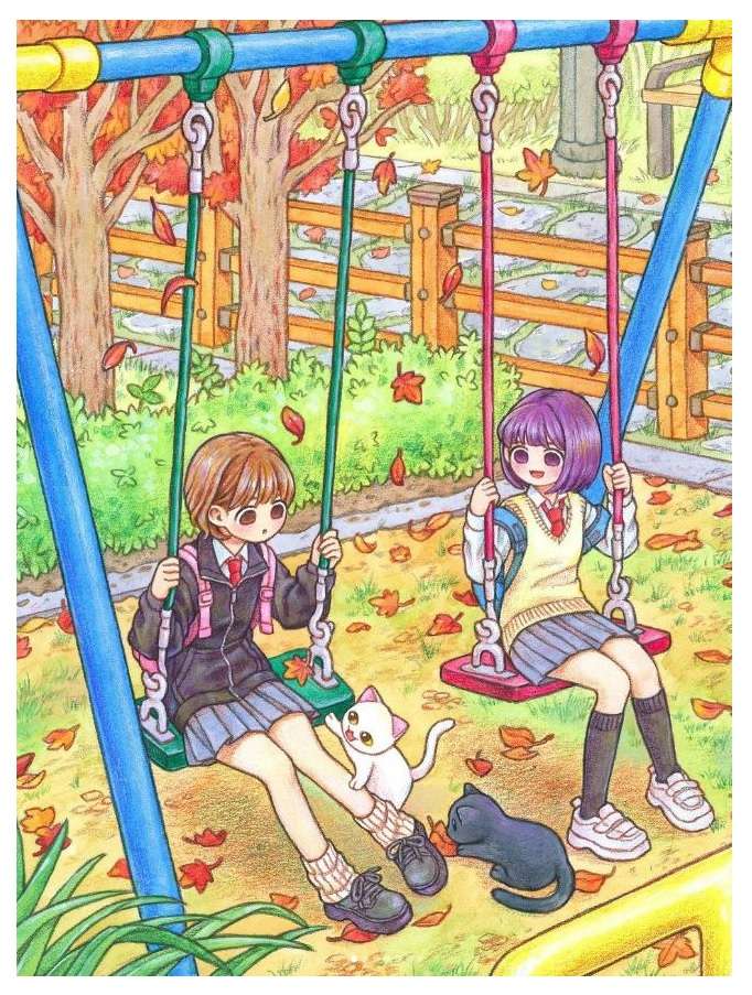 Cute Swing Set in Fall (від ROWOON) скласти пазл онлайн з фото