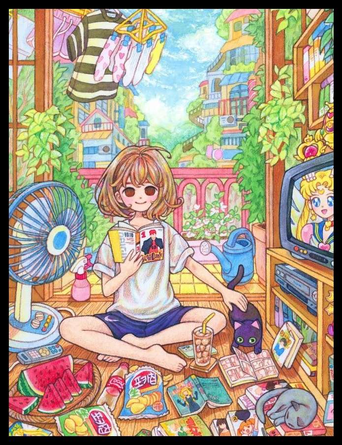 Hot Summer Afternoon (Illustration by ROWON) puzzle online from photo