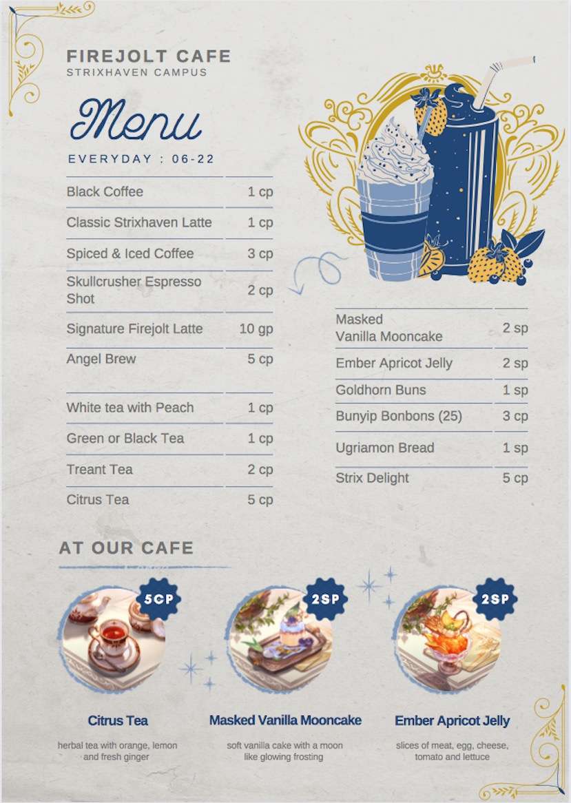 Cafe menu puzzle online from photo