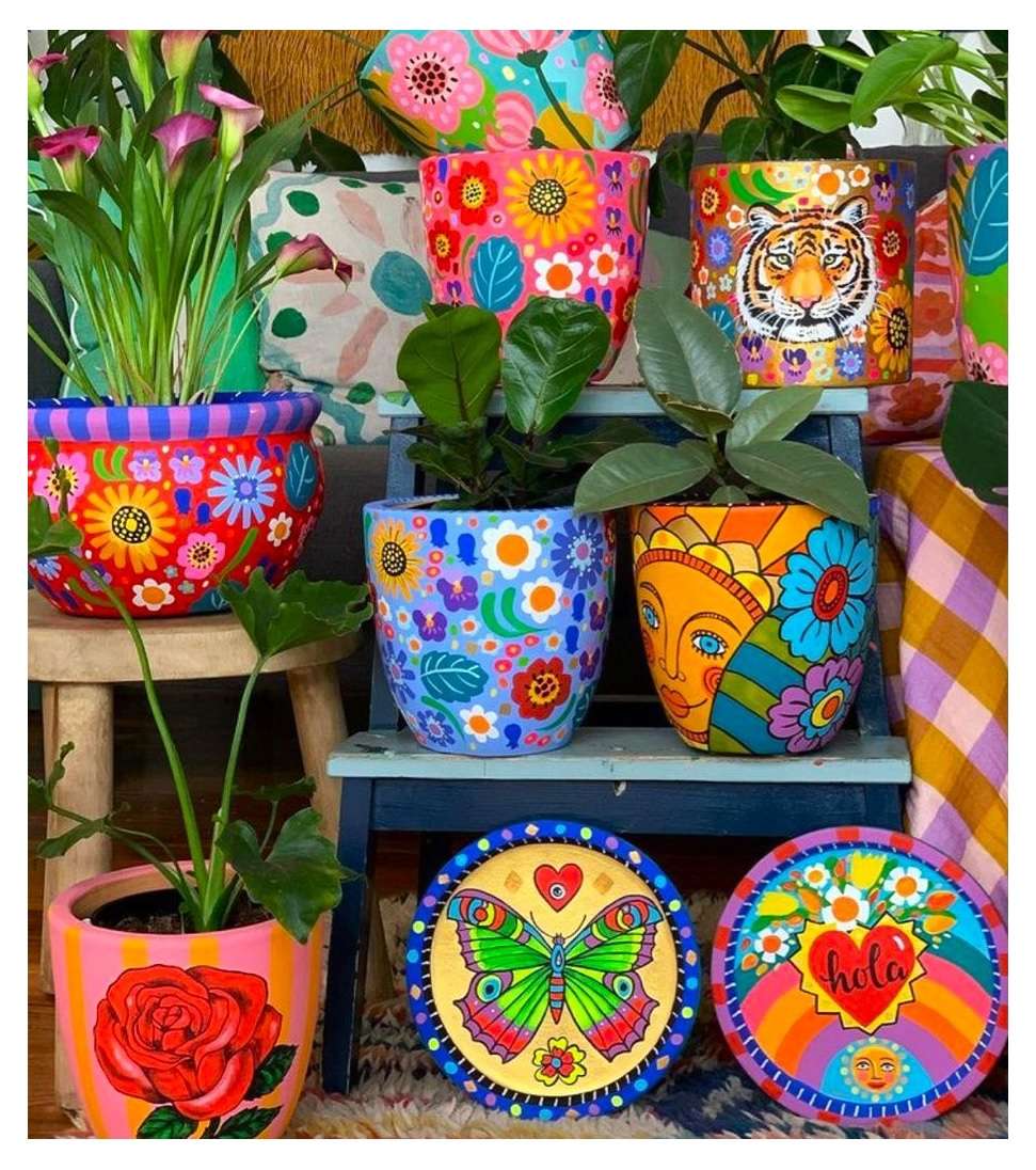 Colorful Painted Plant Pots online puzzle