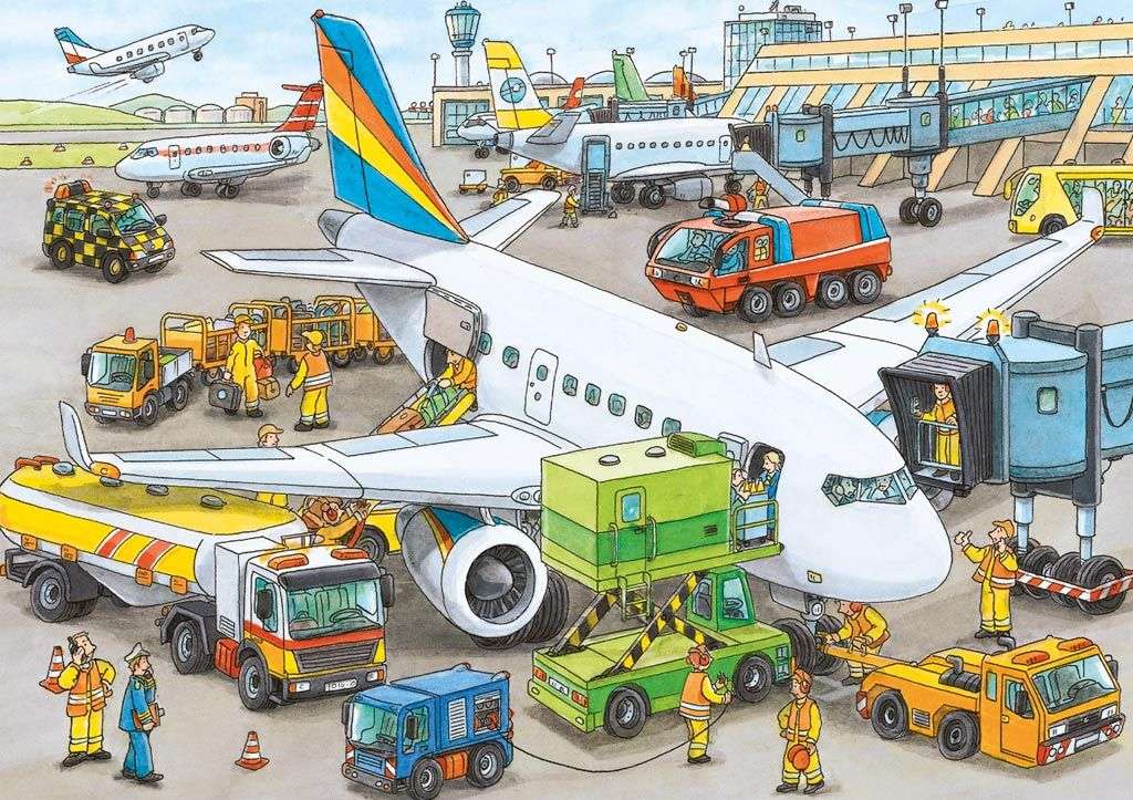 Belebter Flughafen Online-Puzzle vom Foto
