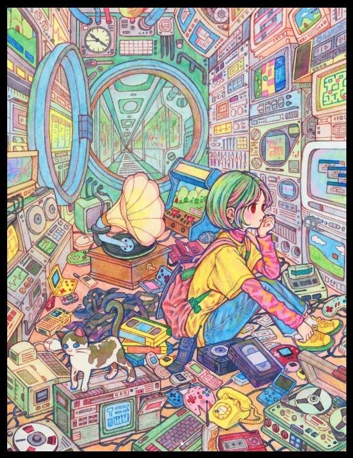 Technology Nostalgia Illustration by ROWON online puzzle