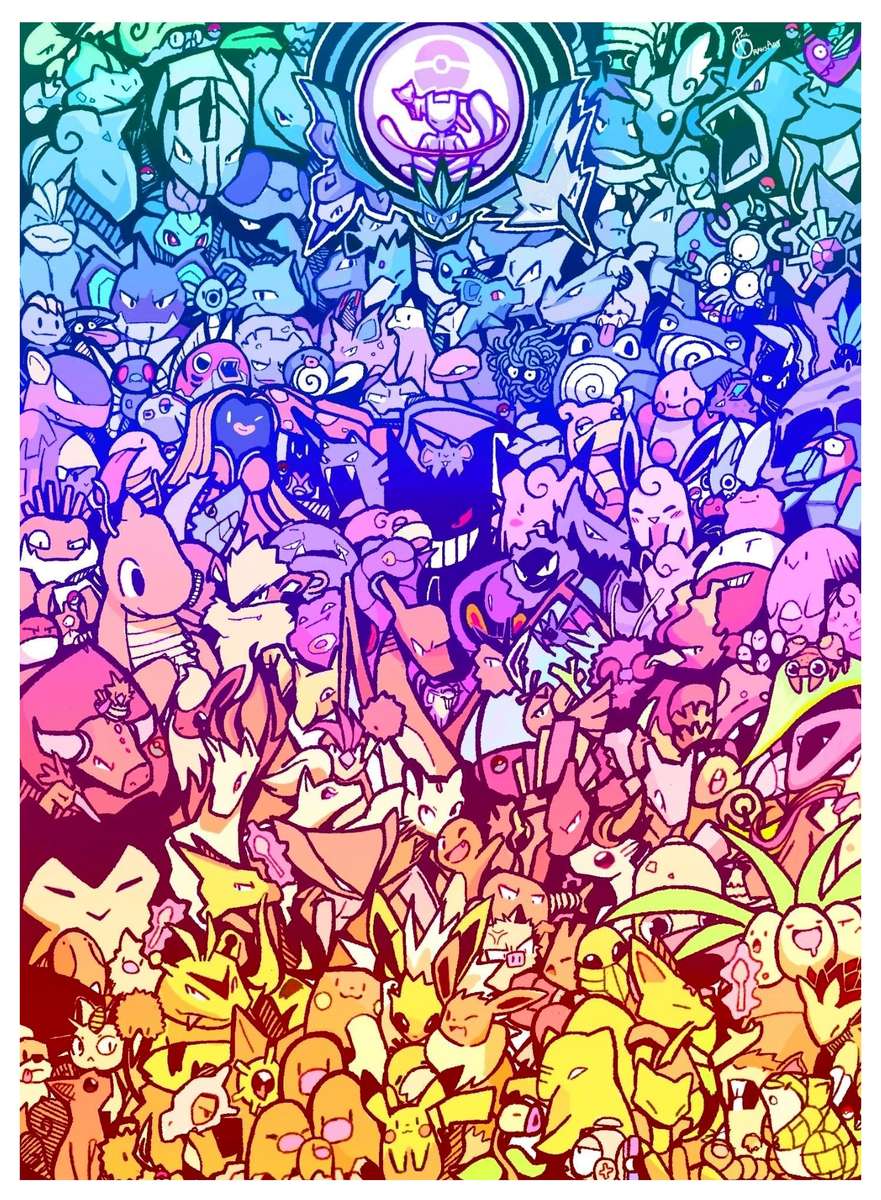 Ilustrație Pokémon curcubeu puzzle online