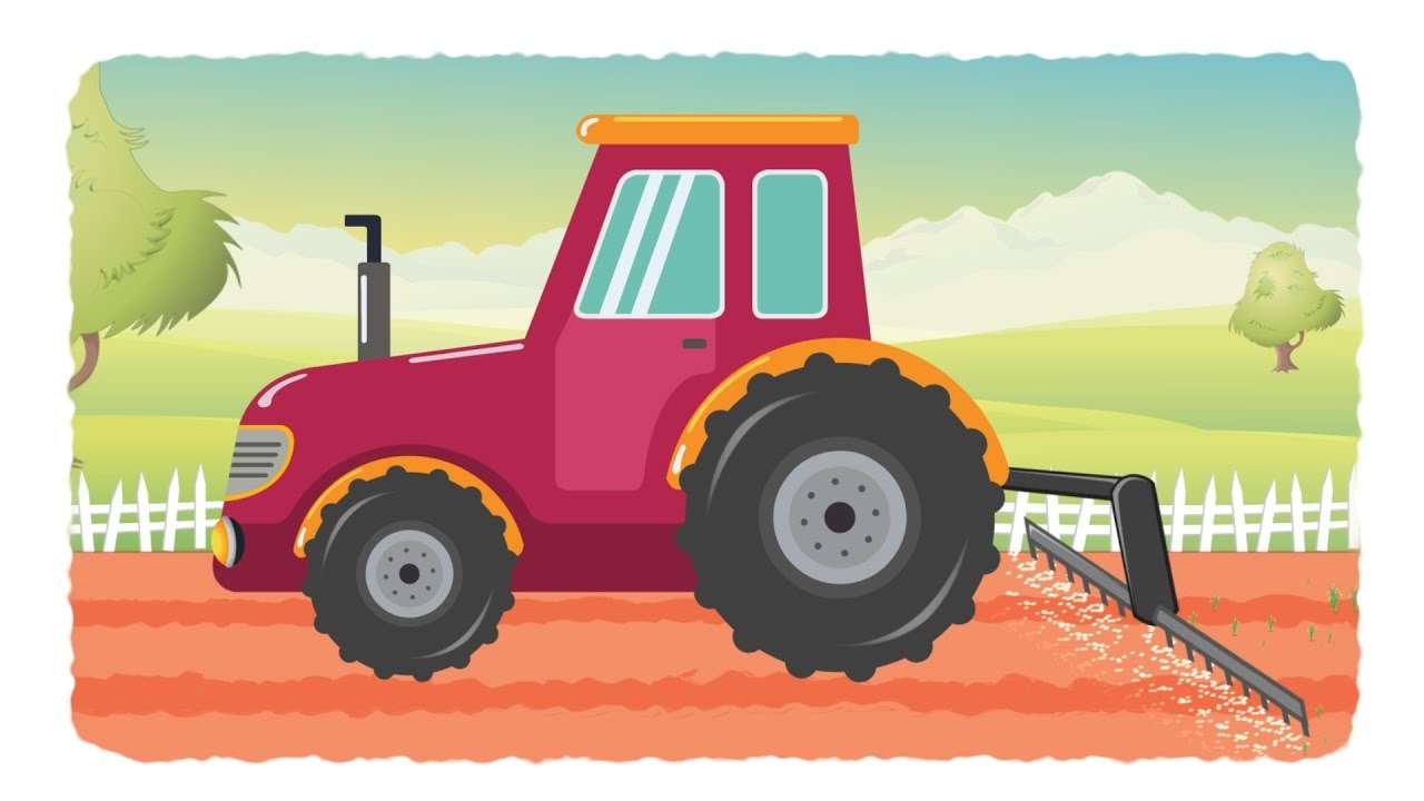 Трактори для дітей скласти пазл онлайн з фото